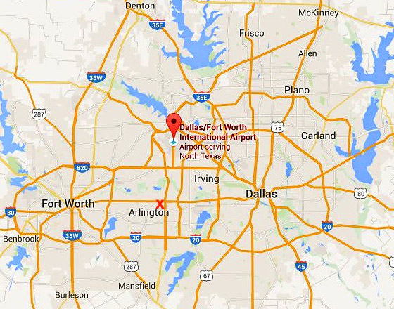 Dallas-Fort Worth International Airport near the Arlington Entertainment District